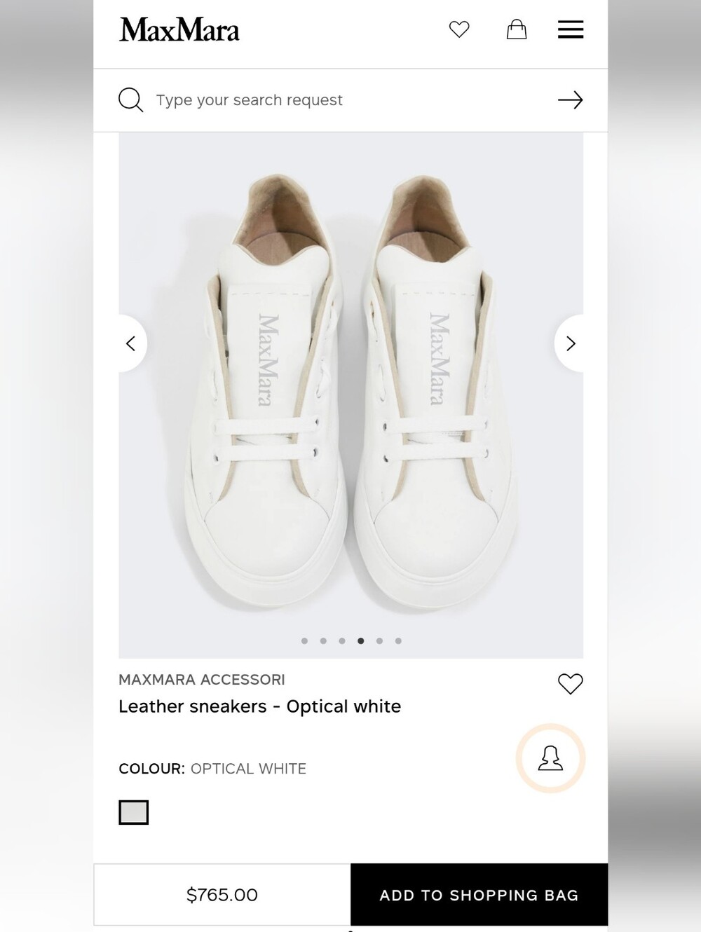 Max Mara Maxiv Optical White Trainers Size EU38/ US 7.5